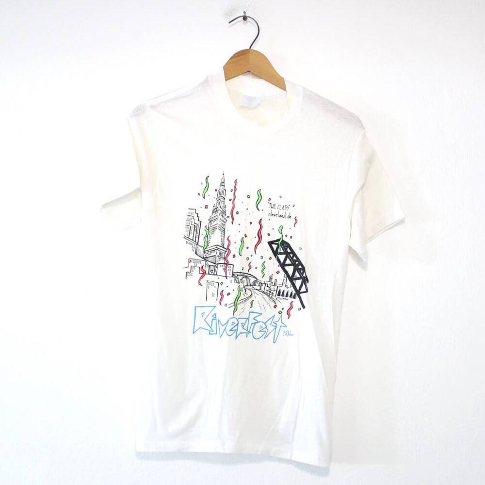 Vintage Cleveland Ohio The Flats Riverfest T Shirt Medium